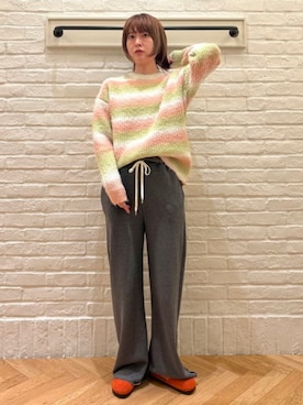 「アイテム（スウェットパンツ）」を使った、B:MING by BEAMS WOMENさん（レディース・166cm）の秋コーディネート