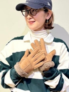「アイテム（手袋）」を使った、B:MING by BEAMS WOMENさん（レディース・158cm）の冬コーディネート