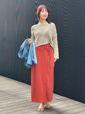 「B:MING by BEAMS（ビーミングバイビームス）のアイテム（ニット/セーター）」を使った、B:MING by BEAMS WOMENさん（レディース・161cm）の春コーディネート