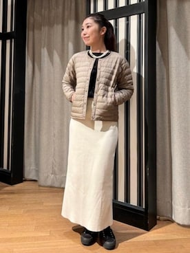 「アイテム（ダウンジャケット/コート）」を使った、B:MING by BEAMS WOMENさん（レディース・157cm）の秋コーディネート