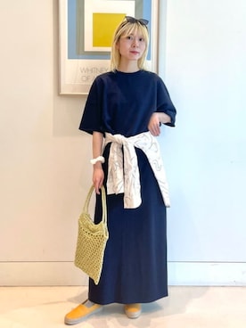「アイテム（スリッポン、イエロー系）」を使った、B:MING by BEAMS WOMENさん（レディース・162cm）の春コーディネート