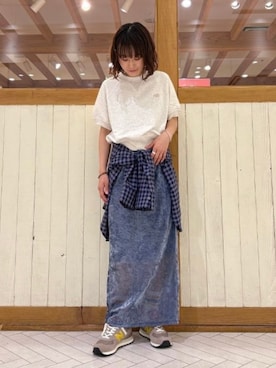 「アイテム（スウェット）」を使った、B:MING by BEAMS WOMENさん（レディース・153cm）の夏コーディネート