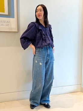 「sara mallika（サラ マリカ）のアイテム（トップス）」を使った、B:MING by BEAMS WOMENさん（レディース・159cm）の春コーディネート