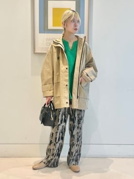 「B:MING by BEAMS（ビーミングバイビームス）の撥水 コットンナイロン ブルゾン（S～M）（ブルゾン）」を使った、B:MING by BEAMS WOMENさん（レディース・162cm）の春コーディネート