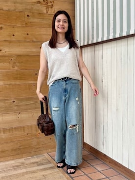 「アイテム（ベスト）」を使った、B:MING by BEAMS WOMENさん（レディース・167cm）の夏コーディネート