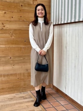 「アイテム（ワンピース/ドレス）」を使った、B:MING by BEAMS WOMENさん（レディース・167cm）の冬コーディネート