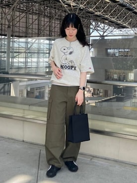 「アイテム（カーゴパンツ）」を使った、B:MING by BEAMS WOMENさん（レディース・159cm）の夏コーディネート