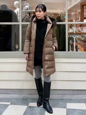 「アイテム（ダウンジャケット/コート）」を使った、B:MING by BEAMS WOMENさん（レディース・164cm）の秋コーディネート
