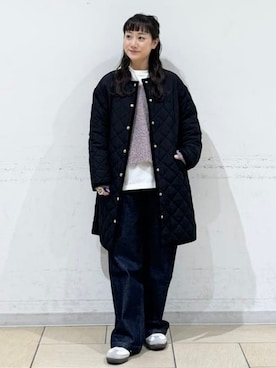 「アイテム（ノーカラーコート）」を使った、B:MING by BEAMS WOMENさん（レディース・149cm）の秋コーディネート