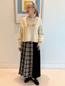 「B:MING by BEAMS（ビーミングバイビームス）のアイテム（ニット/セーター）」を使った、B:MING by BEAMS WOMENさん（レディース・156cm）の秋コーディネート