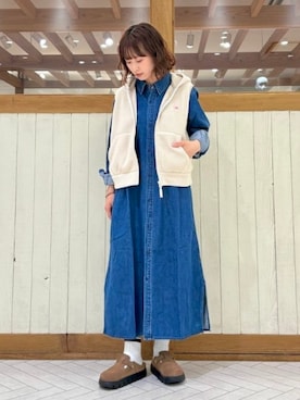 「アイテム（シャツワンピース）」を使った、B:MING by BEAMS WOMENさん（レディース・153cm）の秋コーディネート