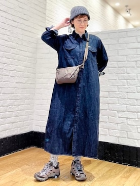 「アイテム（シャツワンピース）」を使った、B:MING by BEAMS WOMENさん（レディース・158cm）の秋コーディネート