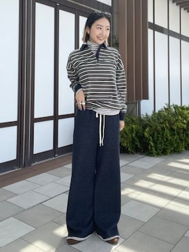 「アイテム（スウェットパンツ）」を使った、B:MING by BEAMS WOMENさん（レディース・163cm）の秋コーディネート