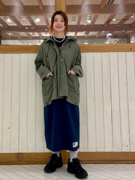 「ミリタリーコーデ」｜「アイテム（ジャケット/アウター）」を使った、B:MING by BEAMS WOMENさん（レディース・160cm）の春コーディネート