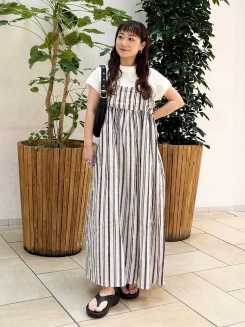 23FW ebure ブライトビスストライプキャミワンピース 定価9万円 23FW ebure ブライトビスストライプキャミワンピース 定価9万円