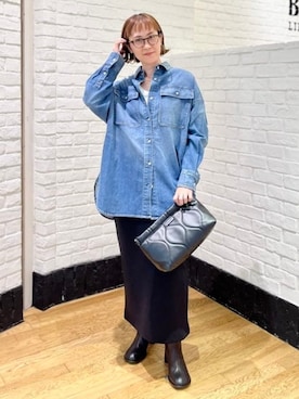 「アイテム（クラッチバッグ）」を使った、B:MING by BEAMS WOMENさん（レディース・158cm）の秋コーディネート