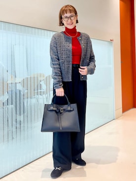 「B:MING by BEAMS（ビーミングバイビームス）のアイテム（ニット/セーター）」を使った、B:MING by BEAMS WOMENさん（レディース・158cm）の秋コーディネート