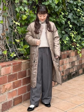 「アイテム（ダウンジャケット/コート）」を使った、B:MING by BEAMS WOMENさん（レディース・149cm）の秋コーディネート