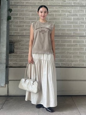 「B:MING by BEAMS（ビーミングバイビームス）のアイテム（トートバッグ）」を使った、B:MING by BEAMS WOMENさん（レディース・166cm）の夏コーディネート