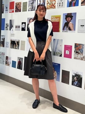 「B:MING by BEAMS（ビーミングバイビームス）のアイテム（ニット/セーター）」を使った、B:MING by BEAMS WOMENさん（レディース・166cm）の春コーディネート