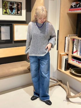 「B:MING by BEAMS（ビーミングバイビームス）のアイテム（ニット/セーター）」を使った、B:MING by BEAMS WOMENさん（レディース・156cm）の秋コーディネート