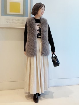 「アイテム（ベスト）」を使った、B:MING by BEAMS WOMENさん（レディース・160cm）の秋コーディネート