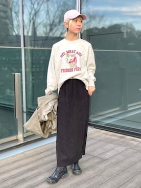 「B:MING by BEAMS（ビーミングバイビームス）のアイテム（スウェット）」を使った、B:MING by BEAMS WOMENさん（レディース・162cm）の冬コーディネート