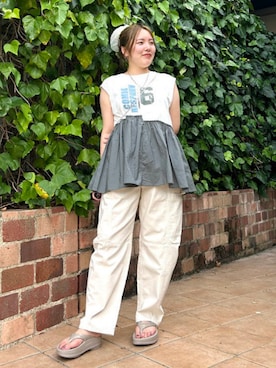 「Gramicci（グラミチ）のアイテム」を使った、B:MING by BEAMS WOMENさん（レディース・158cm）の夏コーディネート