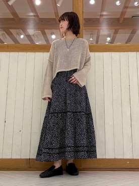 「B:MING by BEAMS（ビーミングバイビームス）のアイテム（ニット/セーター）」を使った、B:MING by BEAMS WOMENさん（レディース・153cm）の春コーディネート