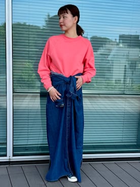 「アイテム（シャツワンピース）」を使った、B:MING by BEAMS WOMENさん（レディース・161cm）の夏コーディネート