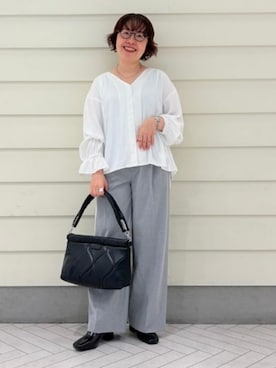 「アイテム（クラッチバッグ）」を使った、B:MING by BEAMS WOMENさん（レディース・148cm）の冬コーディネート