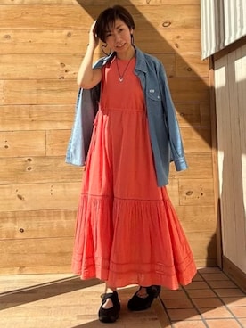 ティアード ノースリーブ マキシ ワンピース（S～M）を使った人気