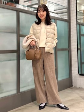 「B:MING by BEAMS（ビーミングバイビームス）のアイテム（ニット/セーター）」を使った、B:MING by BEAMS WOMENさん（レディース・161cm）の秋コーディネート