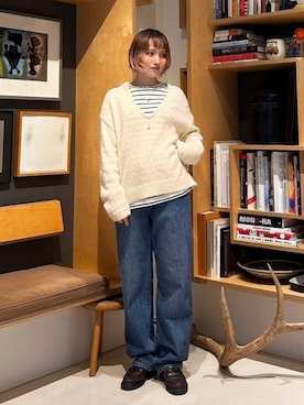 「B:MING by BEAMS（ビーミングバイビームス）のアイテム（ニット/セーター）」を使った、B:MING by BEAMS WOMENさん（レディース・164cm）の秋コーディネート