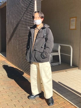 「スティーブンアラン」｜「アイテム（ジャケット/アウター）」を使った、akimoさん（メンズ・167cm）の冬コーディネート