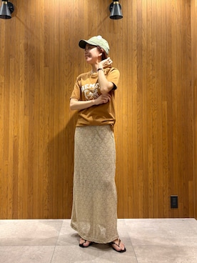「LAATO（ラート）のアイテム」を使った、岡本さん（レディース・167cm）の夏コーディネート