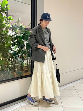 「アイテム（その他アウター、ブラック系）」を使った、オカモトさん（レディース・167cm）の秋コーディネート