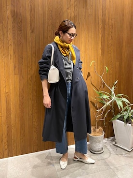 「URBAN RESEARCH（アーバンリサーチ）のアイテム（ストール/ショール）」を使った、オカモトさん（レディース・167cm）の冬コーディネート