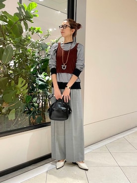 「gicipi（ジチピ）のGICIPI　LUPO（ニット/セーター）」を使った、オカモトさん（レディース・167cm）の秋コーディネート