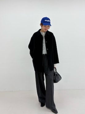 「キャップ女子」｜オカモトさん（レディース・167cm）の冬コーディネート