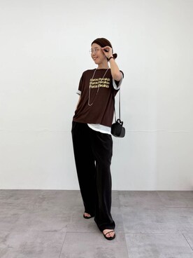 「LAOCOONTE（ラオコンテ）のアイテム（サンダル）」を使った、オカモトさん（レディース・167cm）の夏コーディネート
