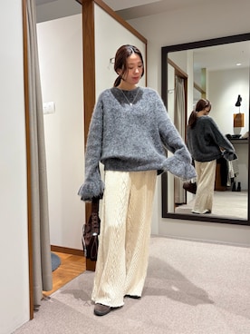 「LAATO（ラート）のアイテム」を使った、岡本さん（レディース・167cm）の冬コーディネート