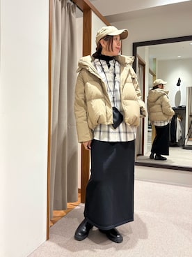 「アイテム（ポーチ）」を使った、オカモトさん（レディース・167cm）の冬コーディネート