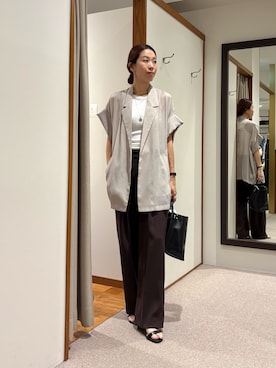 「URBAN RESEARCH（アーバンリサーチ）のシアーハーフスリーブジャケット（その他アウター）」を使った、 ai167さん（レディース・167cm・30代）の夏コーディネート