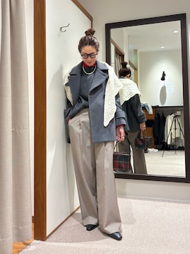 「アイテム（ローファー）」を使った、オカモトさん（レディース・167cm・30代）の秋コーディネート