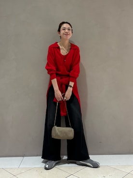 「LAATO（ラート）のアイテム」を使った、岡本さん（レディース・167cm）の秋コーディネート