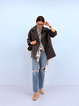 「アイテム（その他アウター）」を使った、オカモトさん（レディース・167cm）の秋コーディネート