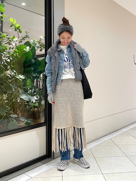 「高身長おすすめアウター」｜オカモトさん（レディース・167cm）の冬コーディネート