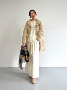 「アイテム（ストール/ショール）」を使った、オカモトさん（レディース・167cm）の冬コーディネート