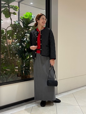 「RODE SKO（ロデスコ）のアイテム」を使った、岡本さん（レディース・167cm）の秋コーディネート